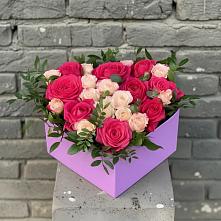 Цветочная композиция из Розы в коробке в Верхних Ачалуках