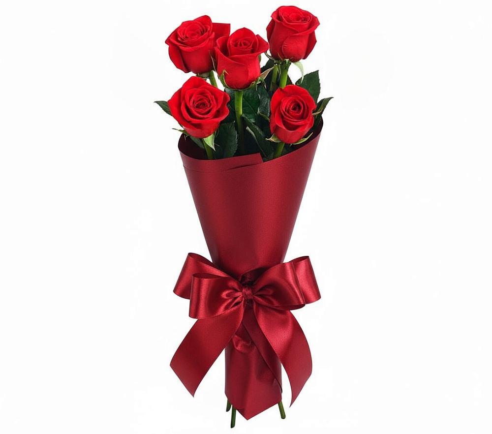 Букет 5 Красных роз Эдлесс Лав в Верхних Ачалуках