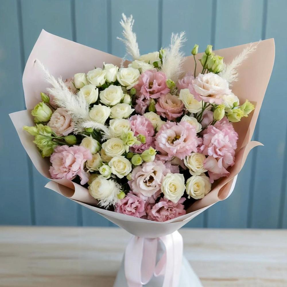 Букет цветов из: Альстромерии и Розы в Верхних Ачалуках