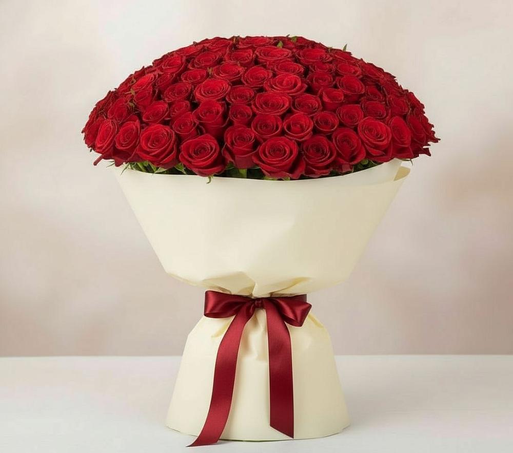 Букет 101 Красная роза Милано в Верхних Ачалуках