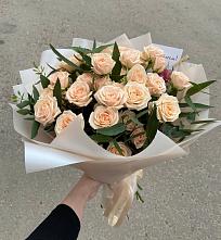 Букет Кремовые розы Латте в Верхних Ачалуках