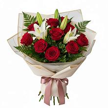 Букет цветов из:  Лилии и Розы в Верхних Ачалуках