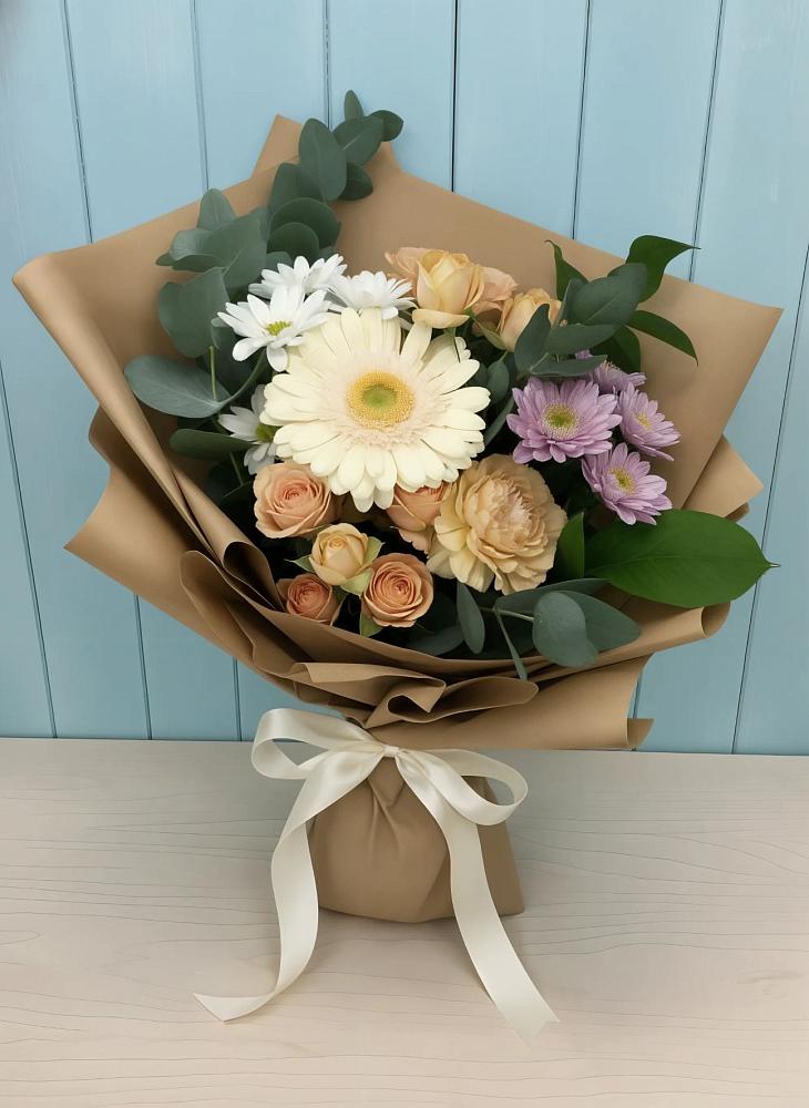 Букет цветов из: Герберы и Хризантемы в Верхних Ачалуках