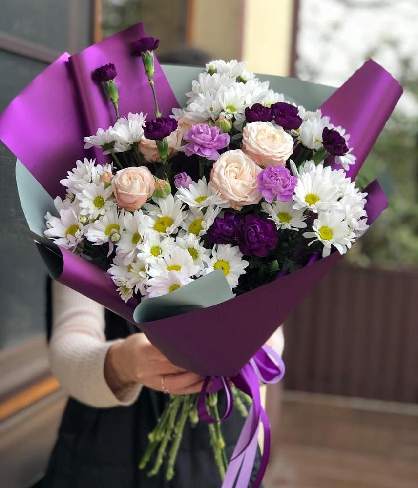 Букет цветов из: Хризантемы, Гвоздики и Розы в Верхних Ачалуках