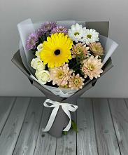 Букет цветов из:  Розы, Герберы и Хризантемы в Верхних Ачалуках
