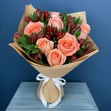 Букет цветов из:  Розы и Альстромерии в Верхних Ачалуках