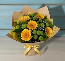 Букет цветов из:  Герберы и Хризантемы в Верхних Ачалуках