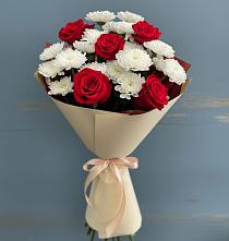 Букет цветов из:  Розы и Хризантемы в Верхних Ачалуках