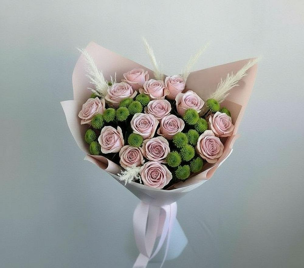 Букет цветов из: Розы и Хризантемы в Верхних Ачалуках