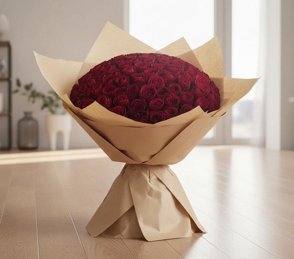 Букет 101 Красная роза в Верхних Ачалуках