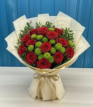 Букет цветов из:  Розы и Хризантемы в Верхних Ачалуках