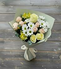 Букет цветов из:  Альстромерии, Розы и Хризантемы в Верхних Ачалуках