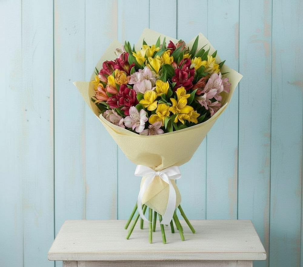 Букет цветов из: Альстромерии в Верхних Ачалуках
