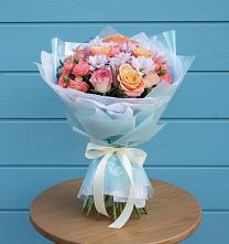 Букет цветов из:  Хризантемы и Розы в Верхних Ачалуках